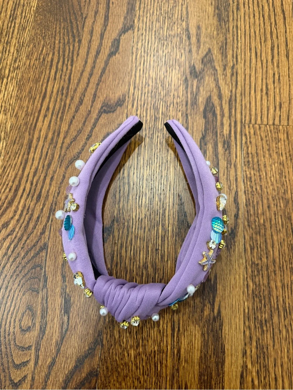 Embellished Lavender Mermaid Headband with Pearls & Gems